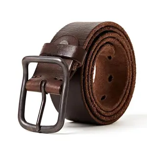 Ceinture en cuir gaufré pour hommes, noire et marron, personnalisée, vente en gros, collection - Product Image 1