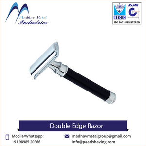 Rasoir de sécurité à double tranchant avec manche en laiton et lames en acier inoxydable, qualité supérieure, origine Gujarati, pour hommes - Product Image 3