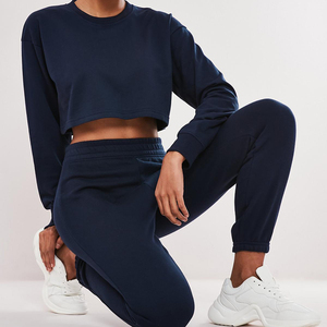 Women's Plus Size XS-5XL <b>Black</b> Cropped Sweatshirt and Joggers Set Maternity Winter Lounge Hang <b>out</b> Wear Air Shipping - Product Image 2