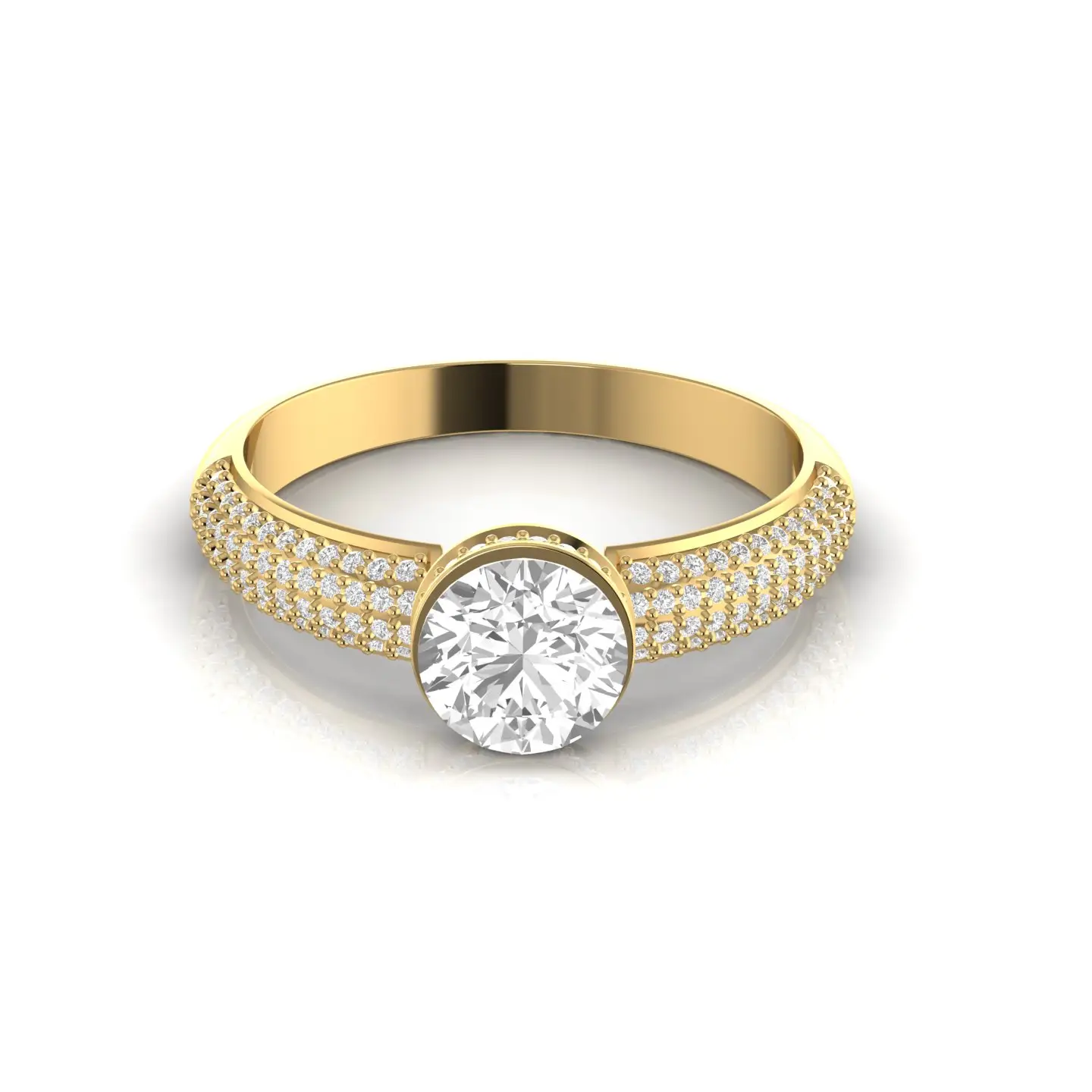 1.63 CT Diamond Cocktail 14KT Solid Gold Engagement Ring Fine Jewelry For Women