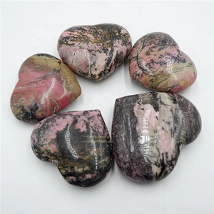 Rhodonite Puffy Heart cristal naturel pierre précieuse coeur en gros Rhodonite coeur pierres pour la décoration et cadeau - Product Image 4