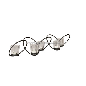 Bougeoir en métal doré échantillon disponible clair vacances décoratif impression européenne à la main mariage décor OEM boîte quantité minimale de commande - Product Image 3