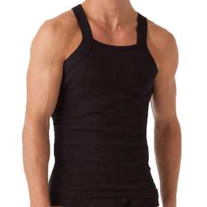 100 Cotton Mens Pima Cotton Workout Singlet Gym Tank Top Casual Fitness Knitted Breathable Quick Dry Crew Neck XXL OEM Anti - Product Image 2