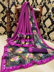 Kanchipuram Sarees Soie Banarasi Coton Soie Fête Porter Dernier Designer Femmes Sari Blouse Tissus Doux Festival De Mariage Indien - Product Image 3
