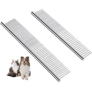 Removing Tangles Mats Loose Hair Stainless Steel Rounded Ends Teeth Dog Cat Grooming Comb for Dog Cat