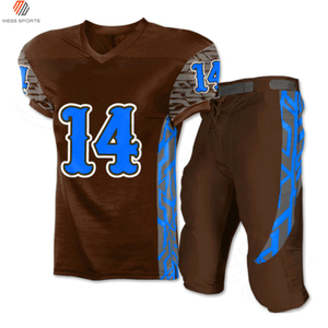 Ensemble d'uniformes de football américain sublimés sur mesure, vêtements de sport en polyester, logo imprimé, kit de maillot d'équipe - Product Image 2