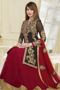 BEAUTIFUL--TRENDY EMBROIDERY on <b>JACKET</b> WITH LEHENGA WITH--HAND--ZARDOZI WORK--for Party/ DAILY BASE=2021 - Product Image 2