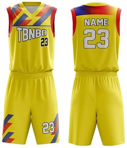 Uniforme de basket-ball personnalisé par sublimation, réversible, bon marché, nouveau design en jersey, vente en gros, - Product Image 4