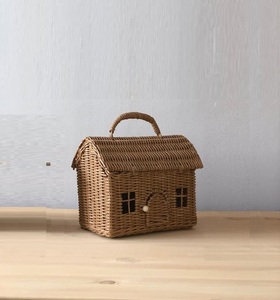 Noel hediyesi çocuklar için, ev şeklinde sepeti, piknik sepeti çocuk oyuncakları depolama sepeti ev dekor için moda kamış örgü çanta - Product Image 6