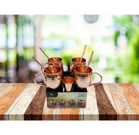 Tasses à Moscow Mule en acier inoxydable, design classique, pour boire du vin, coffret cadeau pour la rentrée scolaire, passe au lave-vaisselle