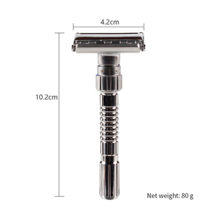 Maquinilla de afeitar de doble filo ajustable, afeitadora de seguridad, cuchillas de afeitar con 5 cuchillas - Product Image 3