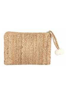 Sac à main pochette pour femmes, 2020, de bonne qualité, avec pompon et motif de fleurs blanches de l'inde, tendance, en vente en gros - Product Image 4