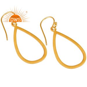 Nouvel Arrivage Boucles d'Oreilles Pendantes en Argent Sterling Plaqué Or Vente en Gros Bijoux en Argent Fournisseur de Bijoux Artisanaux Indiens - Product Image 2