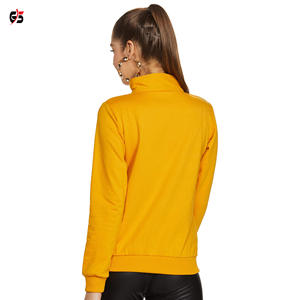 เสื้อกันหนาวผู้หญิง,ผ้าฝ้าย100% นุ่มขนแกะซิปขึ้นสไตล์โลโก้ที่กำหนดเองคอเต่าแขนเต็ม - Product Image 2