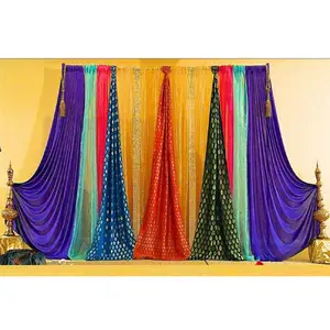 Wedding Parties Colorful Backdrop Draping Most Vibrant Wedding Haldi Backdrop and Drapes Beautiful and Colourful Wedding Drape