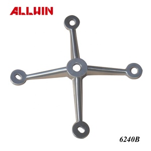 อุปกรณ์ยึดกระจกแบบแขนคู่ สแตนเลส 304 316 2205 สำหรับติดตั้งบนเสา ขัดเงา ALLWIN 6220B - Product Image 6