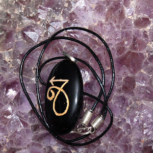 Get Online Black Agate Starsign Symbol Pendants : Black Agate Starsign Symbol Pendants for Sale - Product Image 1