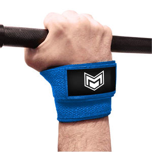 Alta calidad al por mayor 100% algodón gimnasio entrenamiento muñequeras logotipo personalizado figura 8 correas de tracción Fitness ejercicio levantamiento correas - Product Image 6