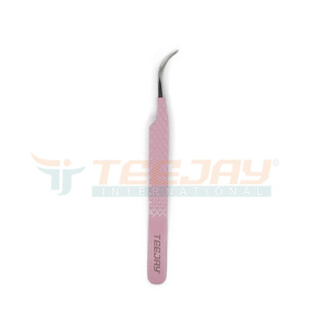 Pinzas de extensión de pestañas postizas, herramienta de levantamiento de pestañas postizas, color rosa claro, con recubrimiento J Curvo - Product Image 5