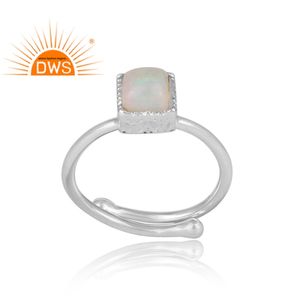 Bague en argent Sterling 925 pour fille, opale de feu créative, fabrication de bijoux fins, fournitures de bague - Product Image 2