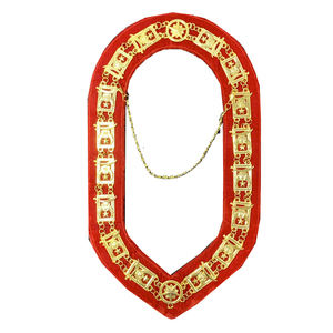 Best Quality Premium Luxury Masonic Regalia Customizable Gold Lapel Chain Safety Pin 3D Printed Embroidery Magnet Master Design - Product Image 3