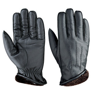 Gants d'hiver unisexes chauds pour le voyage et l'équitation en plein air, avec doublure en fourrure et en cuir PU, design personnalisable pour un usage quotidien décontracté - Product Image 1
