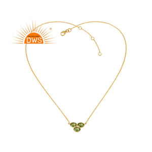 Collier pendentif en argent sterling 925 avec pierre précieuse péridot naturel, modèle 2026, très vendu, pour femme - Fabricant de bijoux - Product Image 1
