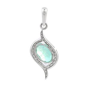 Colgante de oro blanco sólido de 18 quilates hecho a mano, diseño único con piedras preciosas naturales y esmeralda de diamantes, joyería fina para fiestas - Product Image 4