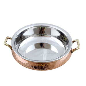 Plato de servicio martillado de cobre y acero inoxidable - Product Image 4