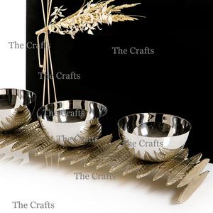 ชามเสิร์ฟถั่วสแตนเลสสีเงินชามตกแต่งคุณภาพระดับพรีเมียมพร้อมขาตั้งอลูมิเนียมจำนวนมาก - Product Image 2