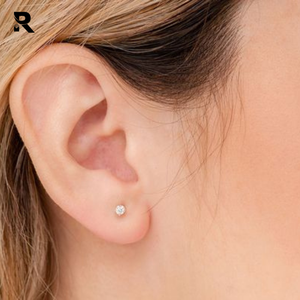 Pendientes de diamante solitario para mujer, 0,50 CTW, 14k, rosa, blanco, amarillo, oro, diamante - Product Image 4