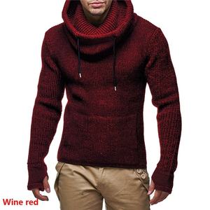 EVERGLOW-suéter de cuello alto con capucha para hombre, Jersey informal, Tops, sudaderas cálidas con guantes, liso, Otoño e Invierno - Product Image 3