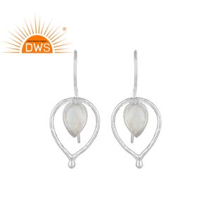 Boucles d'oreilles pour femme, boucles d'oreilles naturelles en argent Sterling 925, forme d'arc-en-ciel, de lune, pierre précieuse - Product Image 1