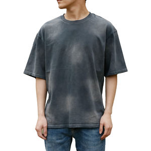 Camiseta de manga corta de algodón peinado de talla grande con logotipo personalizado hip hop del fabricante - Product Image 6