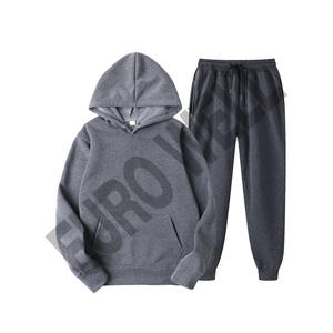 Vêtements de rue unis à coupe étroite de haute qualité personnalisés Survêtement vierge Ensemble de vêtements de sport Survêtement pour hommes - Product Image 2