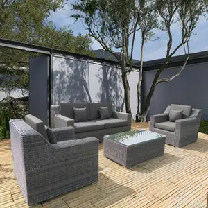 Mobili da giardino moderni alla moda in vimini in Poly Rattan divano da esterno con cuscino