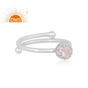 Dernière bague empilable en argent sterling fin 2026 avec pierre de lune arc-en-ciel naturelle pour femmes, fabricant de bijoux - Product Image 3