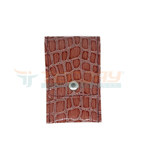 Nouveauté, emballage de pochettes rxine marron de style Crocodile, pour 2 pinces à sourcils et 1 ciseaux, couleur et logo personnalisés, - Product Image 4