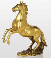 Figurines d'animaux en métal 1 pièce, sculptées à la main, antique course, cheval, stand de Table en laiton, ornements faits à la main, vente en gros