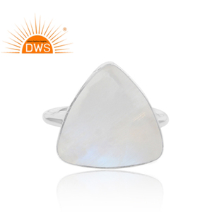 Triángulo fuego Arco Iris piedra lunar anillo plata fina hecho a mano declaración anillo joyería proveedor colección clásica - Product Image 2