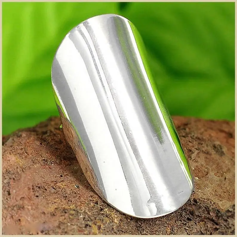 Fatto a mano attraente anello in argento Sterling 925 stile Boho impilabile con dichiarazione lunga dal fornitore indiano del produttore