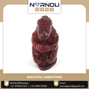 Exquisito Ídolo de Lord Hanuman Tallado a Mano, Esculpido con Piedras Preciosas de Rubí Rojo Genuino para Decoración de Altares Sagrados - Product Image 6