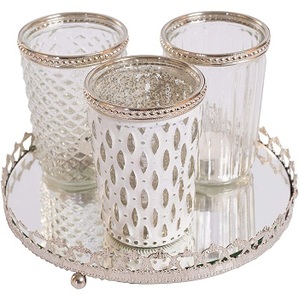 แก้วกลมที่น่าตื่นตาตื่นใจไฟชาบ้านและสวนแก้วตกแต่งที่น่าตื่นตาตื่นใจVOTIVEแก้วสำเร็จรูปสีขาว - Product Image 6