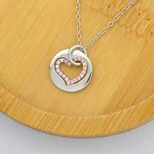 สร้อยคอเงินแท้ 925 ชุบแพลตตินัม รูปหัวใจ ดีไซน์ทันสมัย สำหรับงานหมั้น งานแต่งงาน หรืองานเลี้ยง หรูหรา สำหรับผู้หญิง จากไต้หวัน - Product Image 2