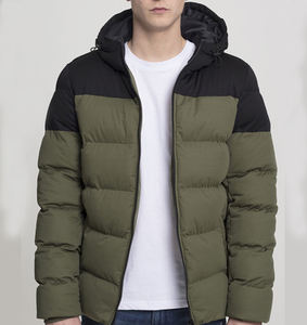 Veste matelassée décontractée pour hommes en toile enduite Col montant Velours côtelé multicolore Design à blocs de couleurs Hiver Service OEM disponible - Product Image 3