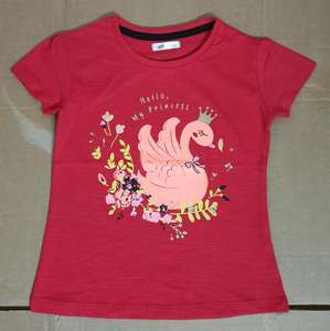 Avanzi di etichette di marca per ragazze adolescenti per bambini T-shirt con stampa <span class=keywords><strong>Denim</strong></span> a maniche corte Casual in cotone estivo - Product Image 2