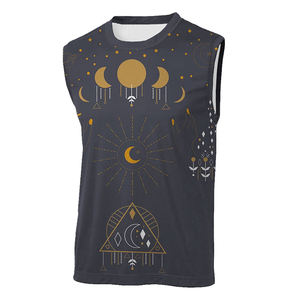 Venta al por mayor Venta caliente Sublimación Imprimir O-cuello Manga Menos Gimnasio Desgaste Hombres delgados Fitness Wear Camiseta - Product Image 5