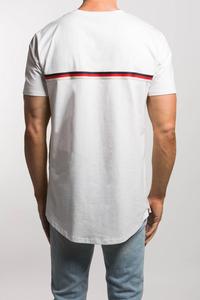T-shirts pour hommes, style décontracté, hip-hop, coupe musclée, ourlet incurvé, coton blanc, popeline tricotée, logo imprimé personnalisé - Product Image 3