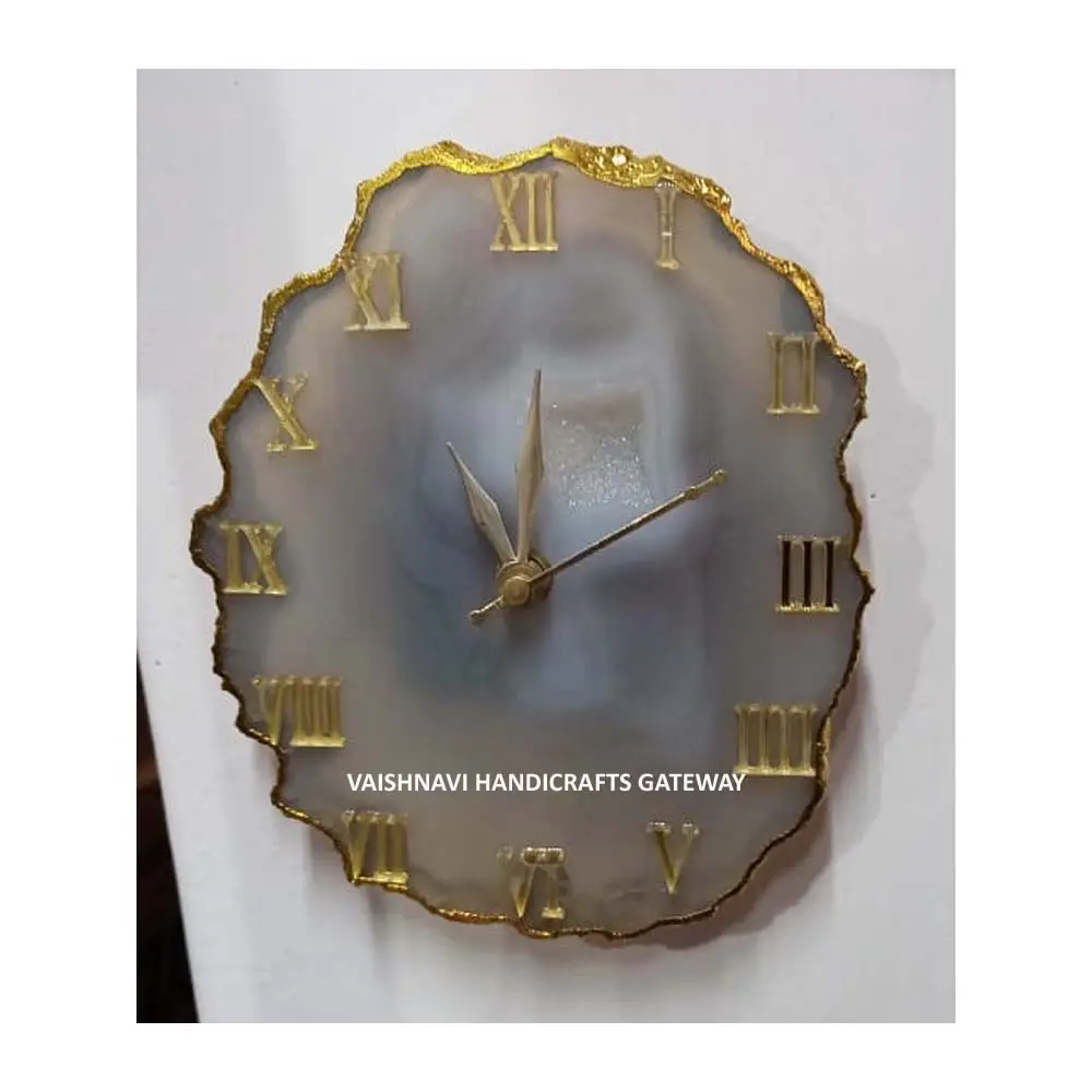 Horloge à usage domestique en Agate de forme Unique, montre suspendue en Agate indienne