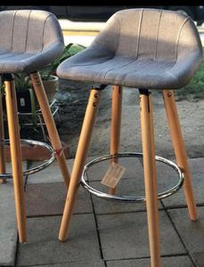Muebles de lujo Colección moderna Asiento de tela con patas de madera Silla de bar, restaurante y silla de Bar de pub - Product Image 5